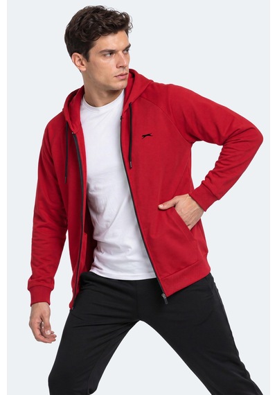 Slazenger Freewıll Erkek Kapüşonlu Cepli Bordo Sweatshırt