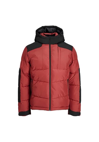 Jack & Jones Jack Jones Jcootis Puffer Sn Erkek Günlük Mont 12239001-Rosewood Kırmızı