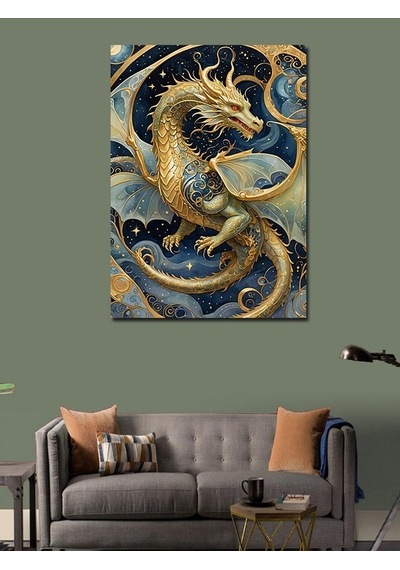 Kanvas Tablo Desenli Ejderha 50cmx70cm