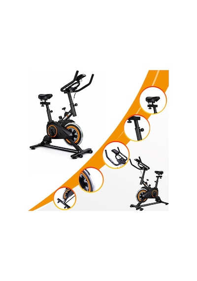 Dikey Ev Fitness Bisikleti Led Ekran Kardiyo Egzersiz Aleti Spinning Bike Nabız Direnç Lastiği Hediy