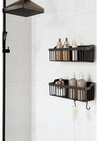 Lexroo Banyor Yapışkanlı Banyo Rafı, 2'li Banyo Düzenleyici, Duş Diğer