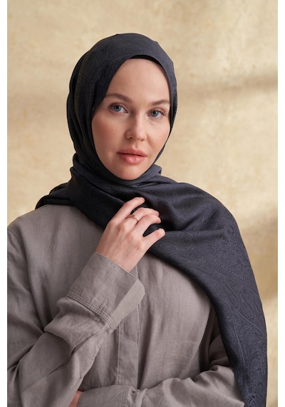 Armanda Jose Jakar Ethnic Desen Şal- 3303 Antrasit