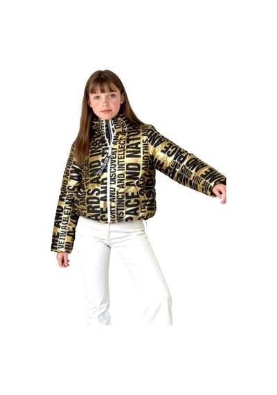 Veraura Lifestyle Kız Çocuk Gold Parlak Yazılı Şişme Mont