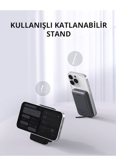 Aukey Pb-ms02-gy 30w 10000 Mah Magsafe Kablosuz Powerbank - Gri