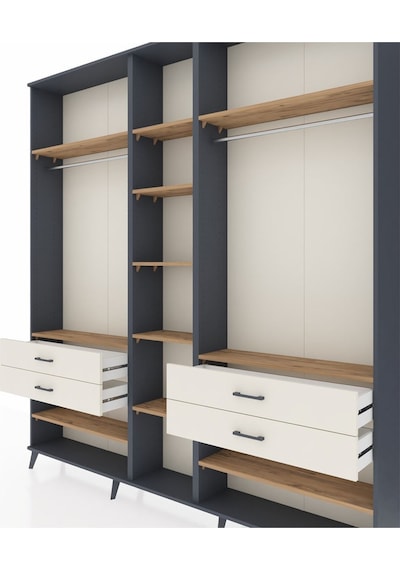 Arges Dolap 11 Raflı 4 Çekmeceli 2 Askılı 220x30x243 Antrasit-çam/aytaşı Atlas Çam/aytası Arges Dolap 11 Raflı 4 Çekmeceli 2 Askılı 220x30x243 Antrasit-çam/aytaşı Atlas Çam/aytası
