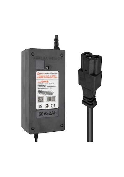 Powermaster Pm-6042 60 Volt - 32 Amper Elektrikli Bisiklet Şarj Cihazı Siyah