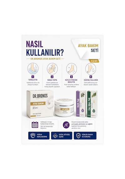 Dr. Bronos Ayak Bakım Kremi 150 ML + Softem Çay Ağacı + Kekik Yağı 2 x 20 ML