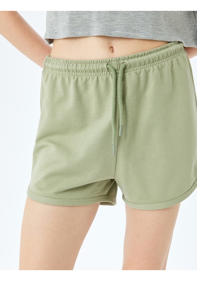 Koton Beli Bağcıklı Oversize Mini Şort Mınt 5sal40034ık Mint