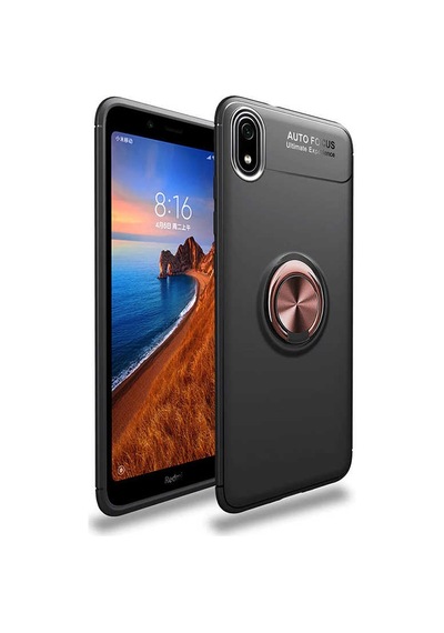 Xiaomi Redmi 7a Kılıf Zore Ravel Silikon Kapak Siyah-Rose Gold