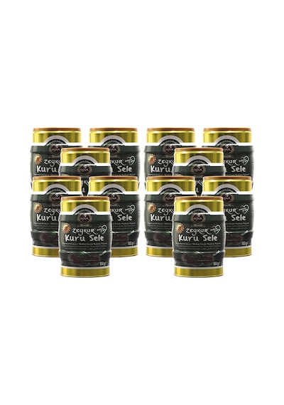 Zeykur Zeytinleri Diyet Light Tuzsuz Kuru Sele Siyah Zeytin 12 x 900 G