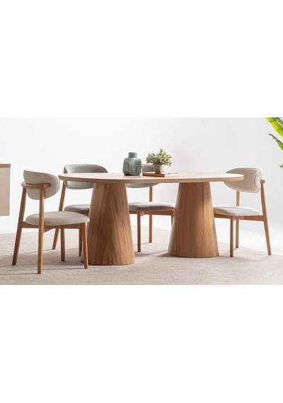 Nivara Bohem Ahşap Yemek Masası 90x170 Naturel