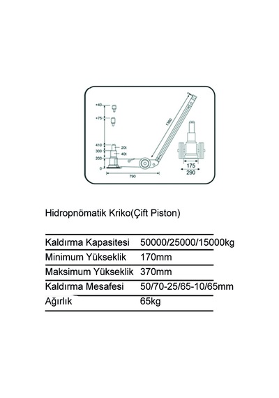 Gemasa 50/25/15 Ton Havalı Kriko