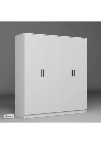 Kardelen Serisi 160 Cm Mat Beyaz 4 Kapılı 8 Raflı Elbise Dolabı - Gardırop Seti Beyaz Kardelen Serisi 160 Cm Mat Beyaz 4 Kapılı 8 Raflı Elbise Dolabı - Gardırop Seti Beyaz
