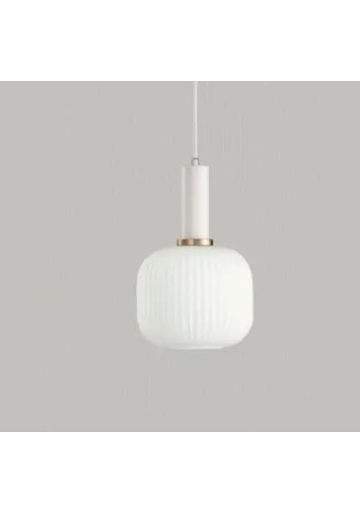 Rsylight Rustik Dekoratif Metal Modern Beyaz Opal Beyaz Camlı Tekli Avize Eskitme