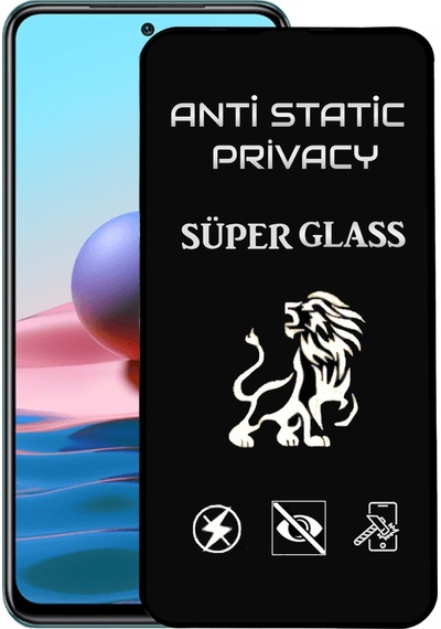 Xiaomi Redmi Note 10 Tam Kaplayan Anti Statik Hayalet Süper Cam Ekran Koruyucu