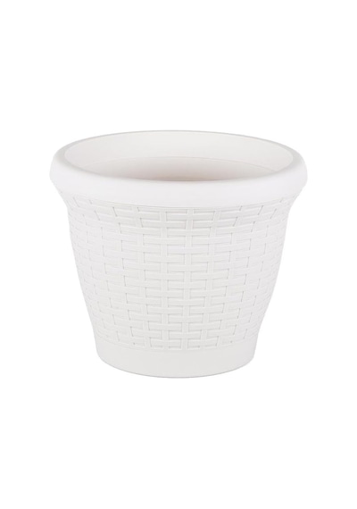 Hs03 Hasır Saksı Tabaklı 30,5cm, 10 Litre Beyaz