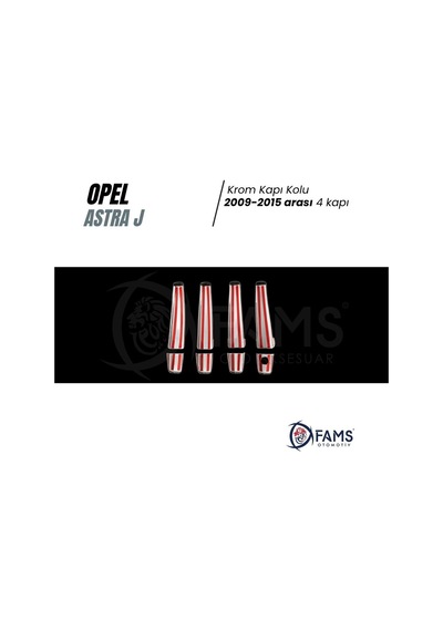 Opel Astra J Krom Kapı Kolu 4 Kapı 2009-2015 Arası P. Çelik