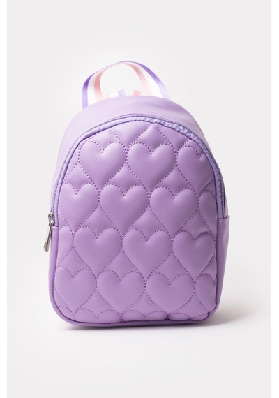 İcone Bag Kız Çocuk Kalp Nakışlı Orta Boy Sırt Çantası Lila