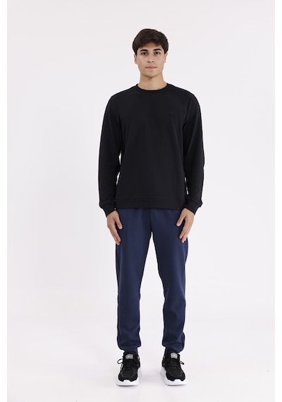 Modal Karışımlı Rahat Kalıp Kordonlu Elastik Bel Yan Cepli Reflektif Şerit Detaylı Ribana Paça Eşofman Altı Navyblue-brown