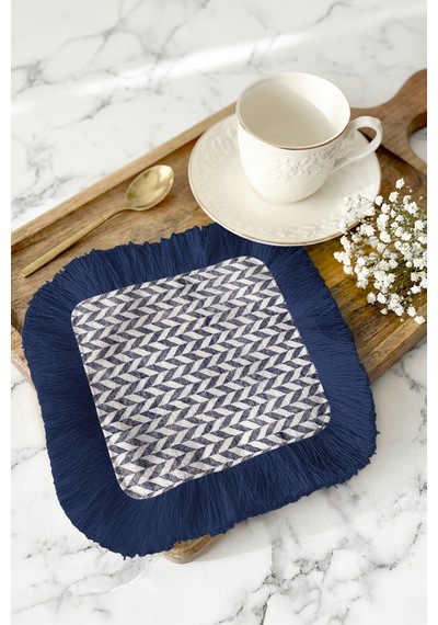 Zigzag Lüks Saçaklı Sunum Peçetesi - Geometrik Chic Modern Lacivert Desenli Kahve Sunum Mendili Okyanus Gök Mavisi Zigzag Lüks Saçaklı Sunum Peçetesi - Geometrik Chic Modern Lacivert Desenli Kahve Sunum Mendili Okyanus Gök Mavisi