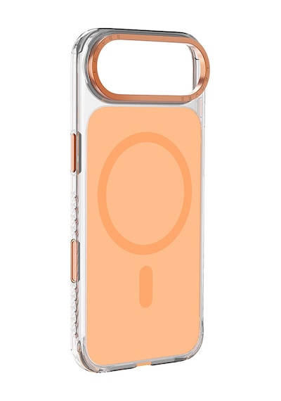 Apple Uyumlu iPhone 17 Air Kılıf M-safe Şarjlı Metal Kamera Çerçeveli Lenyes Ck221 Sert Pc Kapak Turuncu Turuncu