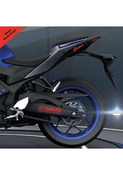 Yamaha Racıng Team Yazılı Neon Kırmızı Arka Maşa Sticker Etiket M
