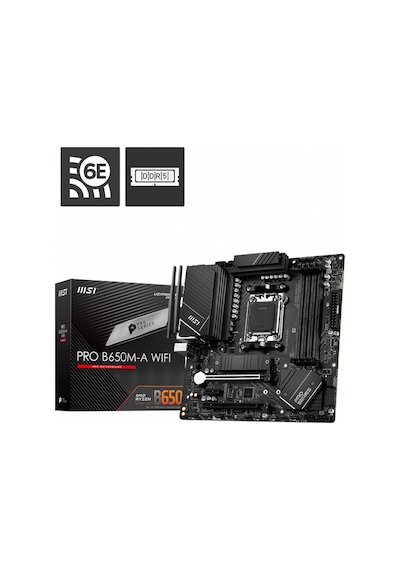 MSI PRO B650M-A WIFI AMD B650 6400 MHz (OC) DDR5 Soket AM5 mATX Anakart