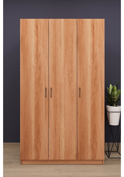 Asra Trend 3 Kapaklı Gardırop G-01 %100 MDF Geniş Hacimli Elbise Dolabı Petra