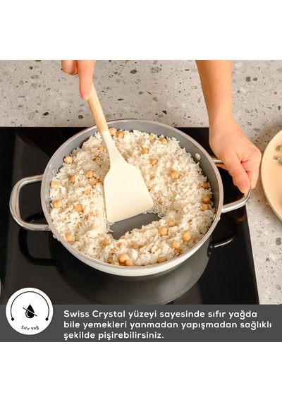 Tr X Refika Birgül Crystal Creamy Metal Wok Tava 28 Cm Diğer