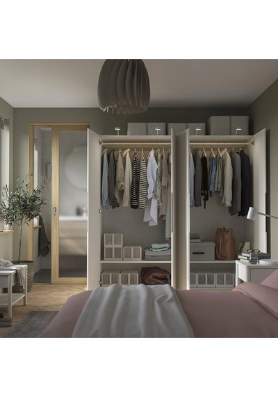Ikea Beyaz Fonksiyonel Kapaklı Gardırop Beyaz-kırık Beyaz