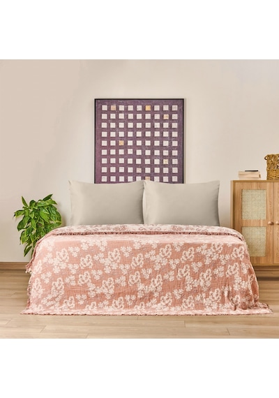 Soft Belloria Çift Kişilik Yatak Örtüsü - Kiremit - 220x255 Cm Çok Renkli