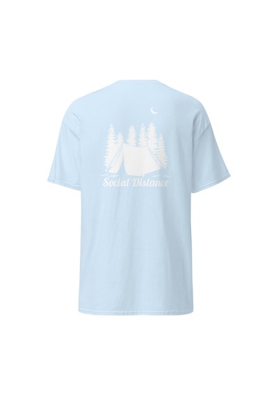 Wildstyle Social Distance Kamp Çadır Orman Doğa Sessizlik Baskılı Unisex Pamuklu Tişört Bebek Mavisi