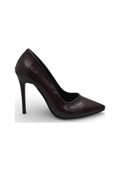 Ispartalılar 803 Stiletto Kadın Topuklu Ayakkabı 10,5 Cm İnce Topuk Abiye Düğün Nişan Ayakkabısı Kahverengi