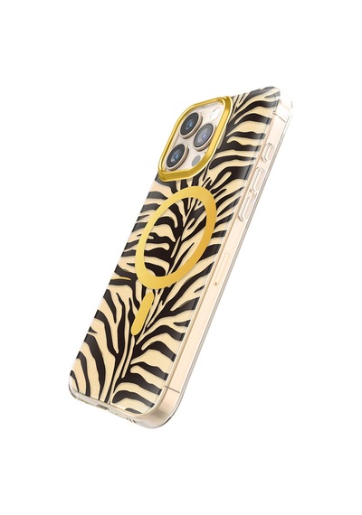 Apple iPhone Uyumlu 16 Pro Max  Kılıf M-safe Şarj Özellikli Zore Paris Veyro Tpu Kapak Gold