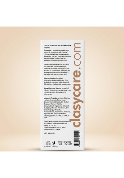 Clasy Care Face Up Skin Radiant Shield Bb Krem Spf30 Medium To Dark Leke Karşıtı Bb Krem Hiperpigmentasyon İçin Arbutin,%10 Niacinamid, Panthenol & E Vitamini İle 40 Ml Medium To Dark Çok Renkli Clasy Care Face Up Skin Radiant Shield Bb Krem Spf30 Medium To Dark Leke Karşıtı Bb Krem Hiperpigmentasyon İçin Arbutin,%10 Niacinamid, Panthenol & E Vitamini İle 40 Ml Medium To Dark Çok Renkli