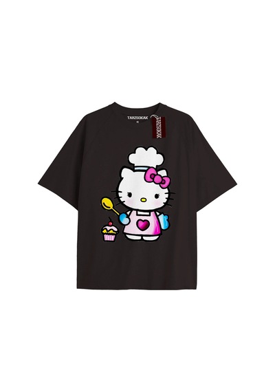 Adrift Şef Pembe Önlük Hello Kitty Siyah