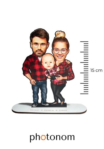 Kişiye Özel Aile Mdf Karikatür Figür Aile Hediyesi