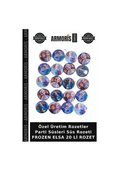 Özel Üretim Rozetler Parti Süsleri Süs Rozeti Frozen Elsa 20 Li Rozet Çok Renkli