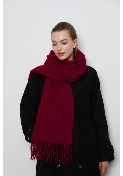 Home Unisex Premium Soft Buklet Atkı Bordo
