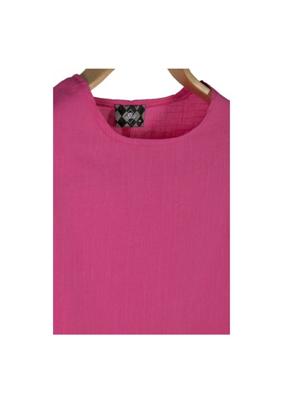 Erkek Pembe Fakir Kol Keten T-shirt Pembe