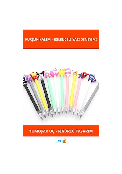Renkli Karışık Kahraman Figürlü Kurşun Kalem Çok Renkli