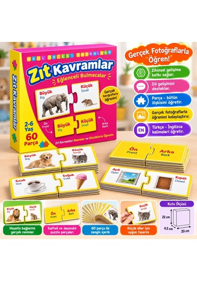 Eğlenceli Zıt Kavramlar Oyun Seti 1 Adet