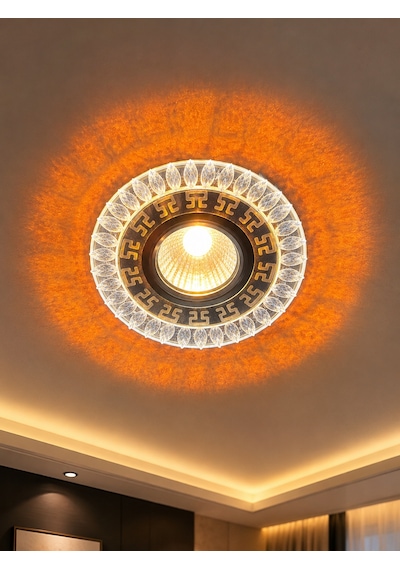 2 Adet Noas Yl65 1757 Flora Led Çerçeveli 4000k + Mavi Yuvarlak Kristal Cam Spot Beyaz