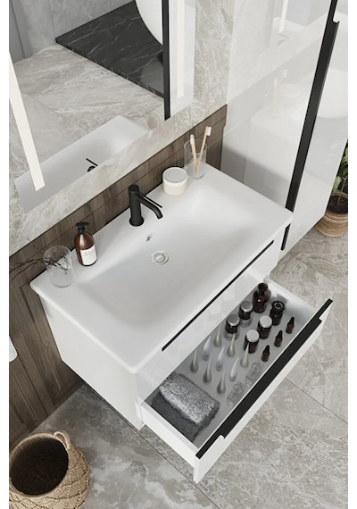 Banyo Kadife Beyaz Parlak Hıgh Gloss Demonte 80 Cm Banyo Dolabı Ledli Aynalı Üst Dolap Boy Dolabı Beyaz Banyo Kadife Beyaz Parlak Hıgh Gloss Demonte 80 Cm Banyo Dolabı Ledli Aynalı Üst Dolap Boy Dolabı Beyaz