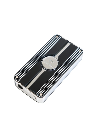 Cohiba 3 Torch Pürmüz Delicili Siyah Beyaz Nokta Desenli Metal Puro Çakmağı - Tr9487