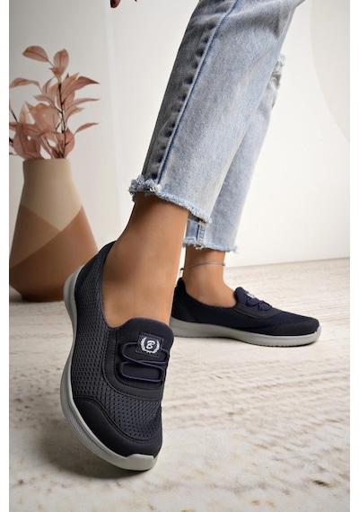 Nesilshoes Nesil Shoes Bsea 575 Laci Memory Foam Kadın Yürüyüş Ayakkabısı Lacivert