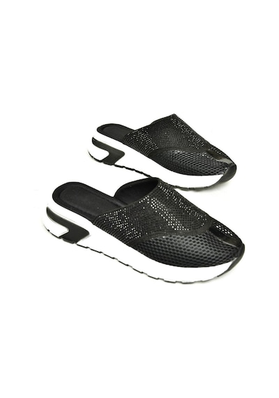 Fox Shoes U312514415 Siyah File Kadın Terlik Siyah-file Çok Renkli