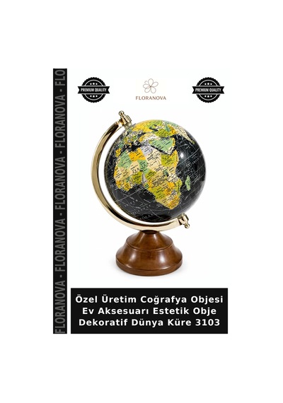 Özel Üretim Coğrafya Objesi Ev Aksesuarı Estetik Obje Dekoratif Dünya Küre 3103 Çok Renkli
