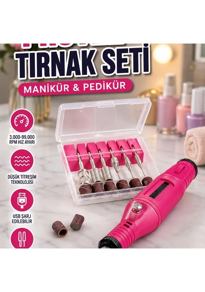 Elektrikli Protez Tırnak Manikür Ve Pedikür Cihazı 99000 Rpm Ayarlı Profesyonel Tırnak Matkap Seti