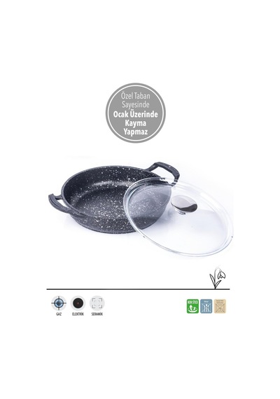 Fms D5013 Döküm Granit 2'li 20-22 Cm Kapaklı Sahan Set Gri